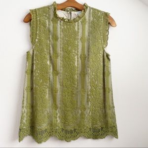 NWOT Sundance Cottagecore Embroidered Lace Overlay Tank Tunic Size XS